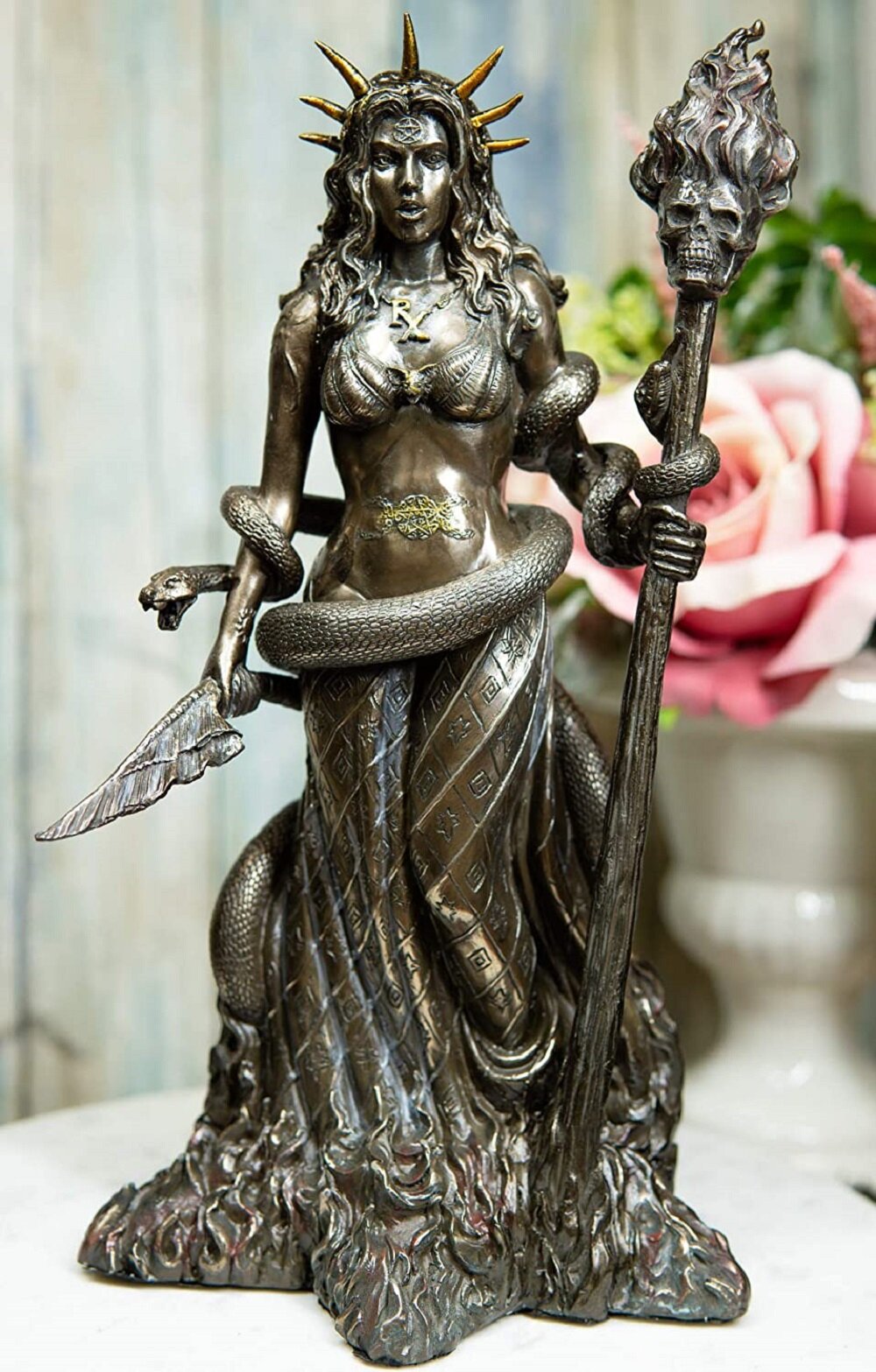 Hecate Greek Goddess of Magic & Witchcraft offers Statue Sculpture White Finish